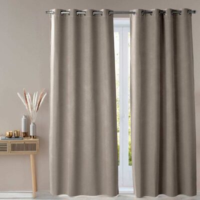 Becquet Rideau occultant en polyester beige foncé 240x260cm Beige 1x260x240cm - Publicité Becquet Rideau occultant en polyester beige foncé 240x260cm Beige 1x260x240cm - Publicité