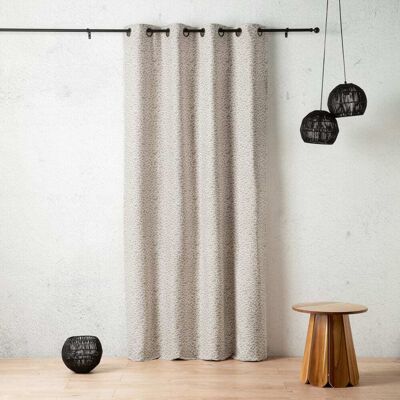 Linder Rideau jacquard abstrait texturé à oeillets coton beige 260 x 140 Beige 260x0x140cm - Publicité Linder Rideau jacquard abstrait texturé à oeillets coton beige 260 x 140 Beige 260x0x140cm - Publicité