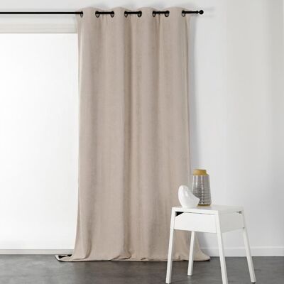 Linder Rideau à oeillets isolant et déperlant - effet velours polyester lin Beige 0x140x180cm - Publicité Linder Rideau à oeillets isolant et déperlant - effet velours polyester lin Beige 0x140x180cm - Publicité