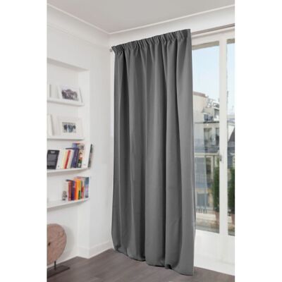 Moondream Venise rideau phonique velours galon fronceur gris mc09 130lx260h Gris 260x1x130cm - Publicité Moondream Venise rideau phonique velours galon fronceur gris mc09 130lx260h Gris 260x1x130cm - Publicité