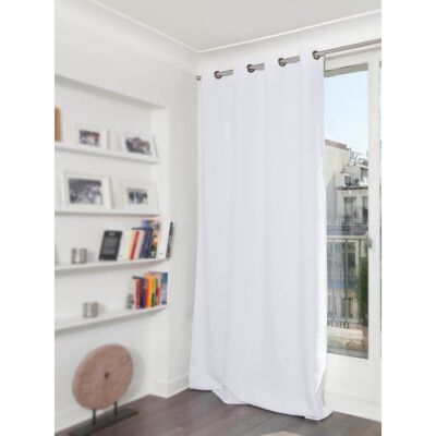 Moondream Rideau thermique occultant oeillets blanc mc720 140lx260h Blanc 260x1x140cm - Publicité Moondream Rideau thermique occultant oeillets blanc mc720 140lx260h Blanc 260x1x140cm - Publicité