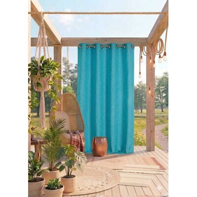 Linder Rideau extérieur œillets anti-rouille turquoise 140x265cm Bleu 265x265x140cm - Publicité Linder Rideau extérieur œillets anti-rouille turquoise 140x265cm Bleu 265x265x140cm - Publicité