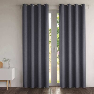 Becquet Rideau occultant en polyester gris anthracite 140x260cm Gris 1x260x140cm - Publicité Becquet Rideau occultant en polyester gris anthracite 140x260cm Gris 1x260x140cm - Publicité