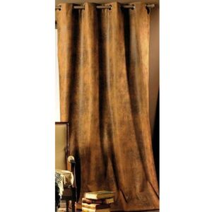 Linder Rideau aspect faux cuir usé marron polyester 140x260cm Marron