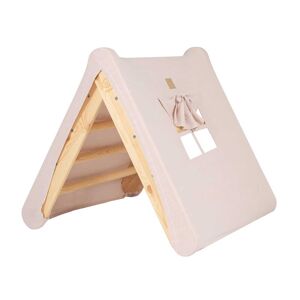 MeowBaby Maison d'escalade triangulaire avec cadre pliant naturel, rose Transparent 126x59x60cm