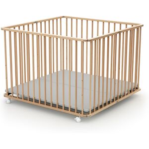 Webaby Parc pliant 100x100 hêtre verni Marron 102x74x101cm