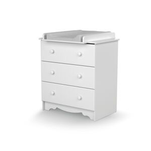 AT4 Commode a langer 3 tiroirs MARELLE en bois Blanc 79x0x66cm