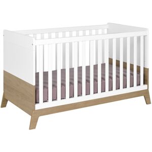 Nateo Concept Lit bebe evolutif 70x140 Blanc et Chene Multicolore 150x87x76cm