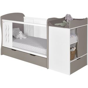 Nateo Concept Lit bebe evolutif plexiglas 70x140 blanc et lin Multicolore 192x100x85cm