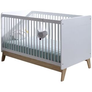 Nateo Concept Lit bebe evolutif 70x140 Blanc et Pin Blanc 144x88x78cm