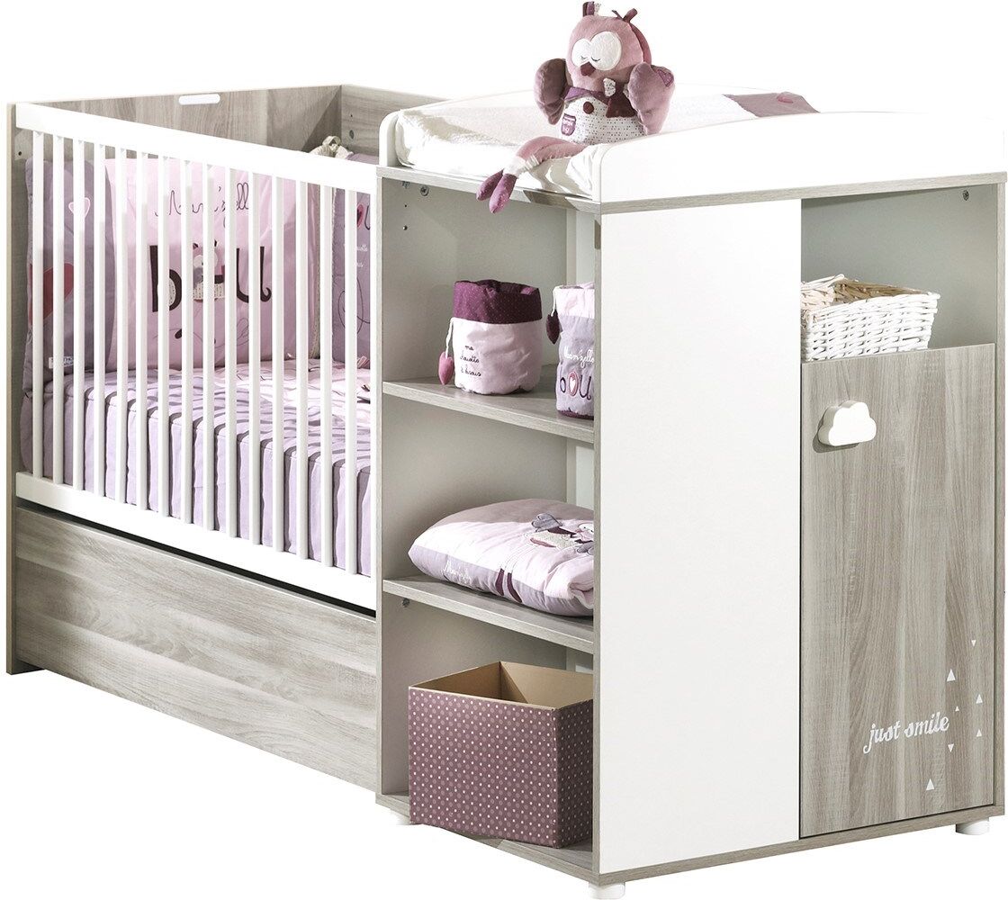 Baby Price Lit Combiné 120x60 Evolutif en 90x190 en bois Gris 179x106x71cm