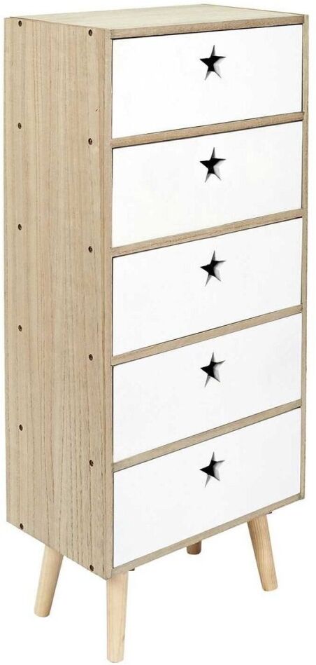 The Home Deco Kids Chiffonnier bicolore pour enfants like a star Blanc 40x90x24cm