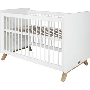 Bopita Lit bébé 60x120 blanc naturel Beige 126x85x68cm