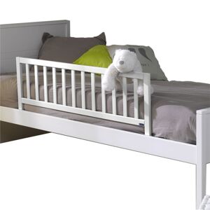 ID Kids Barrière de lit enfant bois massif blanc Blanc 120x40x2cm