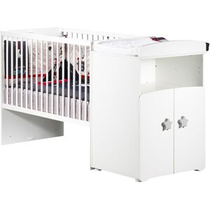 Baby Price Lit combiné évolutif 120x60 en 90x190 Blanc 179x100x66cm