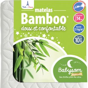 babysom Matelas bébé housse en viscose douce 60x120x14 Blanc 120x14x60cm