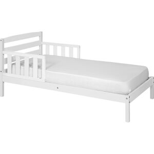 ID Kids Lit enfant avec matelas bois massif blanc 70x140 cm Blanc 74x62x145cm