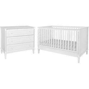 Novelies Lit évolutif 70x140 commode 3 tiroirs blanc Blanc 152x93x81cm