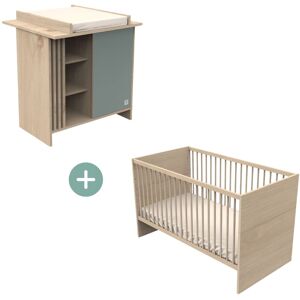 Sauthon Chambre bébé évolutive, Lit 140x70 évolutif Vert 144x87x76cm - Publicité Sauthon Chambre bébé évolutive, Lit 140x70 évolutif Vert 144x87x76cm - Publicité
