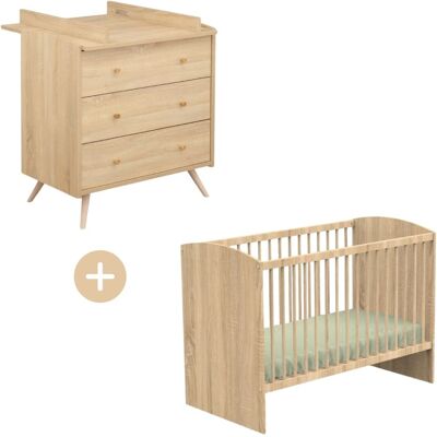 Sauthon Chambre bébé complète Access, Lit 120x60 Marron 123x90x66cm - Publicité Sauthon Chambre bébé complète Access, Lit 120x60 Marron 123x90x66cm - Publicité