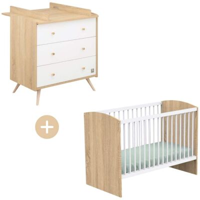 Sauthon Chambre bébé complète Access, Lit 120x60 Blanc 123x90x66cm - Publicité Sauthon Chambre bébé complète Access, Lit 120x60 Blanc 123x90x66cm - Publicité