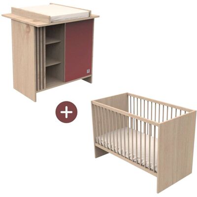 Sauthon Chambre bébé complète Tokyo, Lit 120x60 Rouge 124x86x66cm - Publicité Sauthon Chambre bébé complète Tokyo, Lit 120x60 Rouge 124x86x66cm - Publicité
