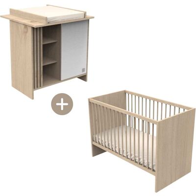 Sauthon Chambre bébé complète Tokyo, Lit 120x60 Blanc 124x86x66cm - Publicité Sauthon Chambre bébé complète Tokyo, Lit 120x60 Blanc 124x86x66cm - Publicité