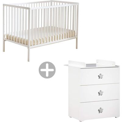 Baby Price Chambre complète bébé avec lit 120x60cm Gris 76x97x66cm - Publicité Baby Price Chambre complète bébé avec lit 120x60cm Gris 76x97x66cm - Publicité