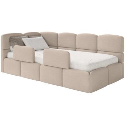 Selsey Lit enfant 120 cm, 2x barrières, chenille, gauche, beige Beige 140x88x220cm - Publicité Selsey Lit enfant 120 cm, 2x barrières, chenille, gauche, beige Beige 140x88x220cm - Publicité
