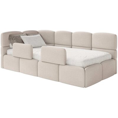 Selsey Lit enfant 120 cm, 2x barrières, chenille, gauche, crème Beige 140x88x220cm - Publicité Selsey Lit enfant 120 cm, 2x barrières, chenille, gauche, crème Beige 140x88x220cm - Publicité