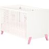 Baby Price Lit bébé 120 x 60 sur pieds en bois blanc Blanc 126x67x77cm