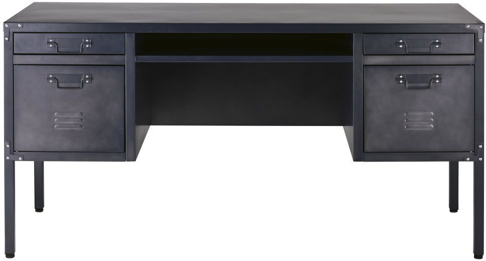 Maisons du Monde Bureau 4 tiroirs en métal gris Andrews Maisons du Monde Bureau 4 tiroirs en métal gris Andrews
