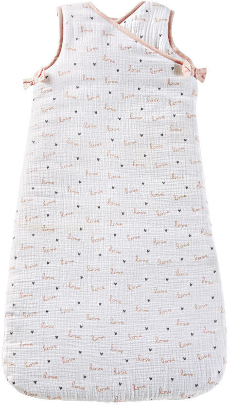 Maisons du Monde Gigoteuse bébé évolutive 0/18 mois en coton blanc, rose et gris à motifs Maisons du Monde Gigoteuse bébé évolutive 0/18 mois en coton blanc, rose et gris à motifs