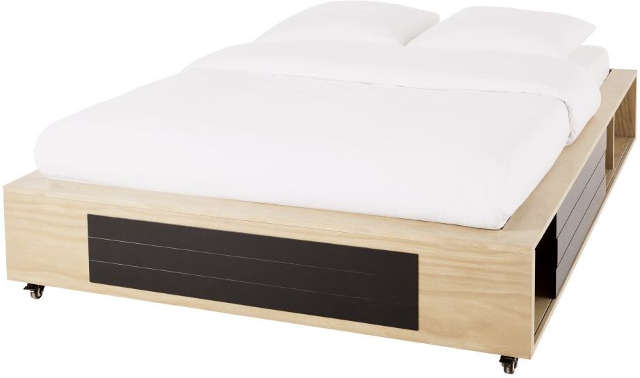 Maisons du Monde Lit 140x190 à roulettes avec rangements Rebel Maisons du Monde Lit 140x190 à roulettes avec rangements Rebel