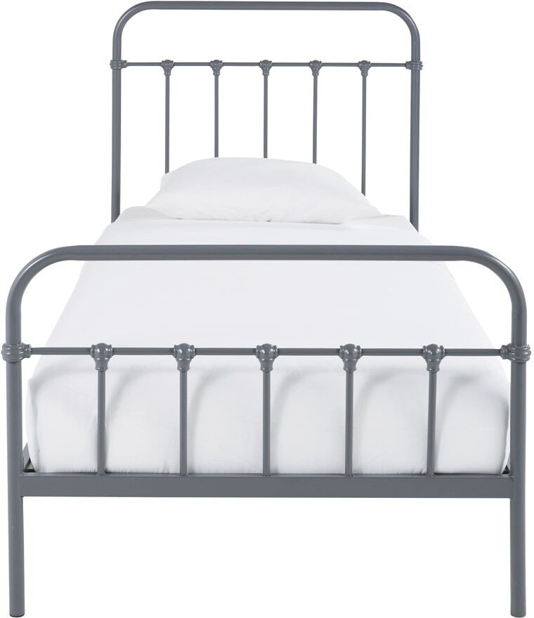 Maisons du Monde Lit 90x190 en métal gris anthracite Karl Maisons du Monde Lit 90x190 en métal gris anthracite Karl