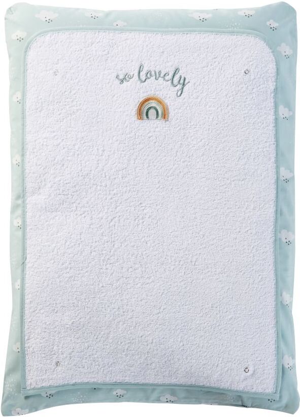 Maisons du Monde Matelas à langer bébé en coton blanc, gris et bleu imprimé Maisons du Monde Matelas à langer bébé en coton blanc, gris et bleu imprimé