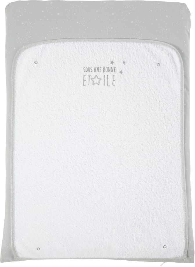 Maisons du Monde Matelas à langer bébé en coton gris et blanc Maisons du Monde Matelas à langer bébé en coton gris et blanc