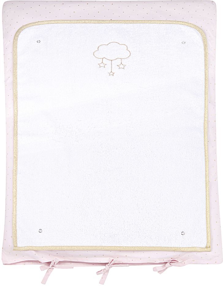 Maisons du Monde Matelas à langer bébé en coton rose et écru Maisons du Monde Matelas à langer bébé en coton rose et écru