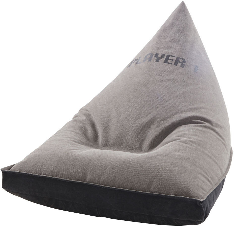 Maisons du Monde Pouf enfant gris anthracite imprimé noir Maisons du Monde Pouf enfant gris anthracite imprimé noir