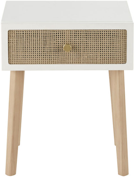Maisons du Monde Table de chevet 1 tiroir en pin et rotin tressé Ysée Maisons du Monde Table de chevet 1 tiroir en pin et rotin tressé Ysée