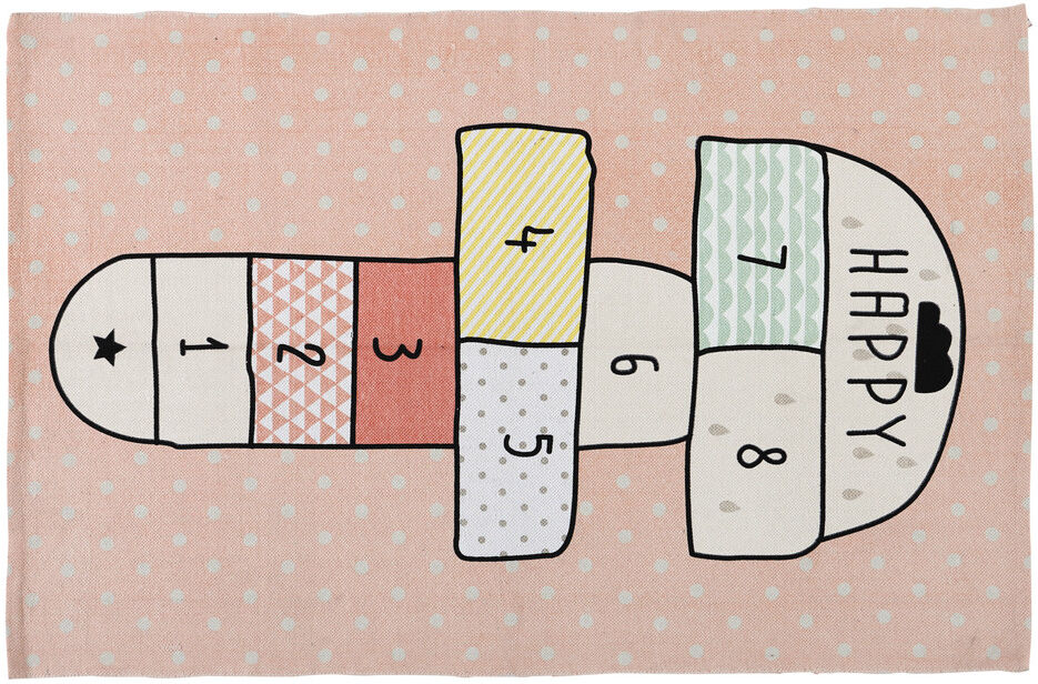Maisons du Monde Tapis enfant marelle en coton rose 120x180 Maisons du Monde Tapis enfant marelle en coton rose 120x180