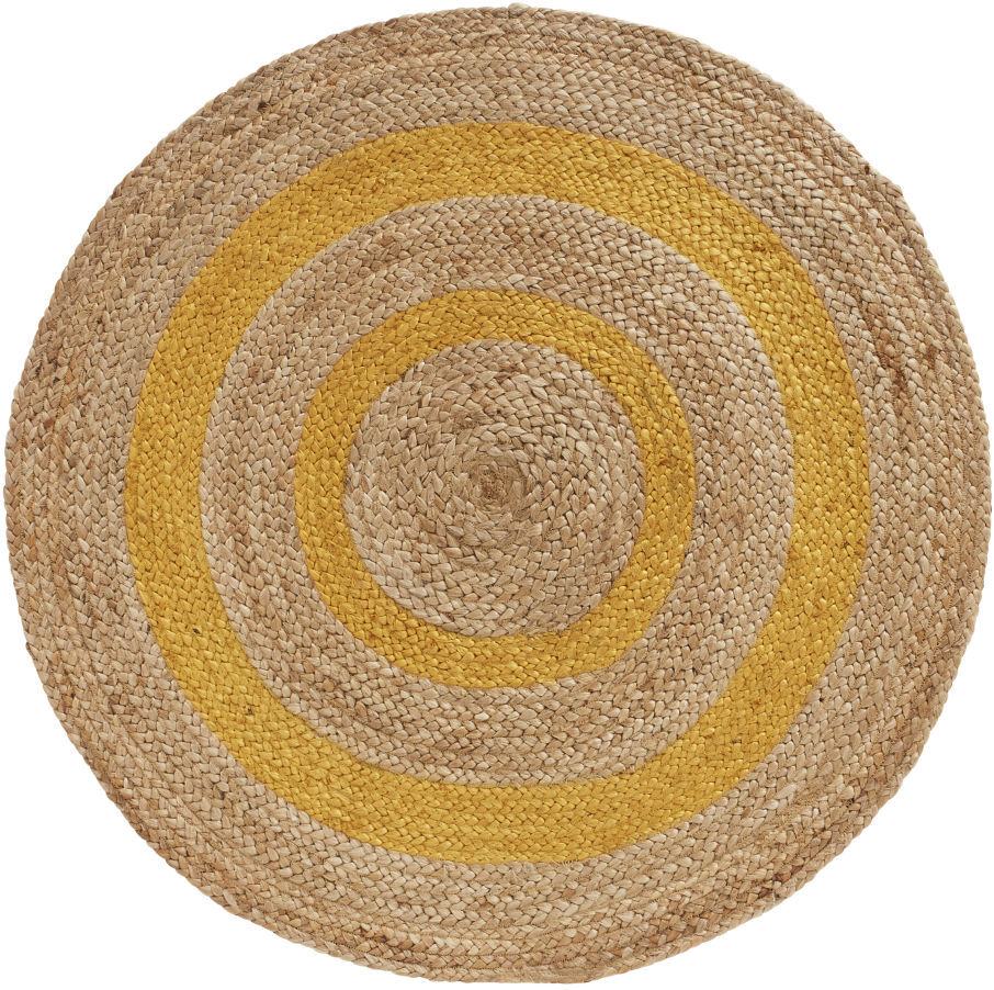 Maisons du Monde Tapis rond en jute tressé bicolore D100 Maisons du Monde Tapis rond en jute tressé bicolore D100