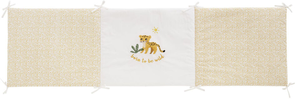 Maisons du Monde Tour de lit bébé en coton blanc et jaune moutarde imprimé léopard Maisons du Monde Tour de lit bébé en coton blanc et jaune moutarde imprimé léopard