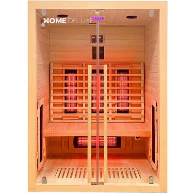 Home Deluxe Cabine infrarouge pour 2 personnes en bois 135x105x190 cm Marron 105x190x135cm - Publicité Home Deluxe Cabine infrarouge pour 2 personnes en bois 135x105x190 cm Marron 105x190x135cm - Publicité