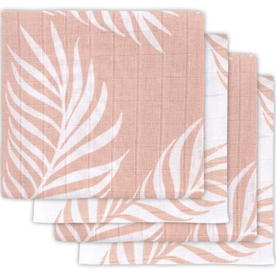 Jollein - Nature Pink 4-Pack - Pink - 70x70 cm - Gazes de coton - Publicité Jollein - Nature Pink 4-Pack - Pink - 70x70 cm - Gazes de coton - Publicité