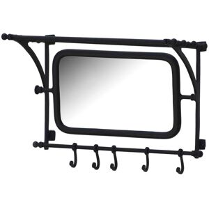 Decoclico Porte-manteau en métal noir mat Noir 59x37x31cm