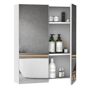 Homcom Armoire miroir de salle de bain 2 portes étagères