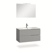 AQA DESIGN Meuble de salle de bain 4 pièces en MDF gris mat Gris 91x190x47cm