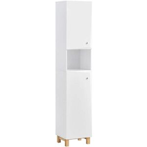 SoBuy Meuble colonne 6 compartiments effet bois blanc Blanc 34x170x30cm