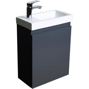 Mob In Meuble lave-mains + robinet chromé Gris 21x53x41cm - Publicité Mob In Meuble lave-mains + robinet chromé Gris 21x53x41cm - Publicité